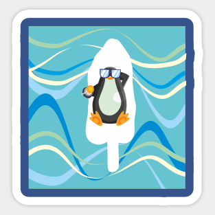 Wintery summer and penguin Sticker